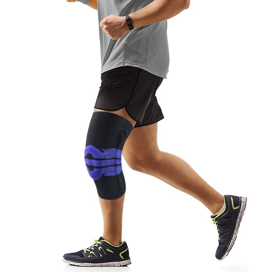 Rutschfeste Federn Stabilisatoren Knie-Kompressionsbandage mit Patella-Gel-Polster