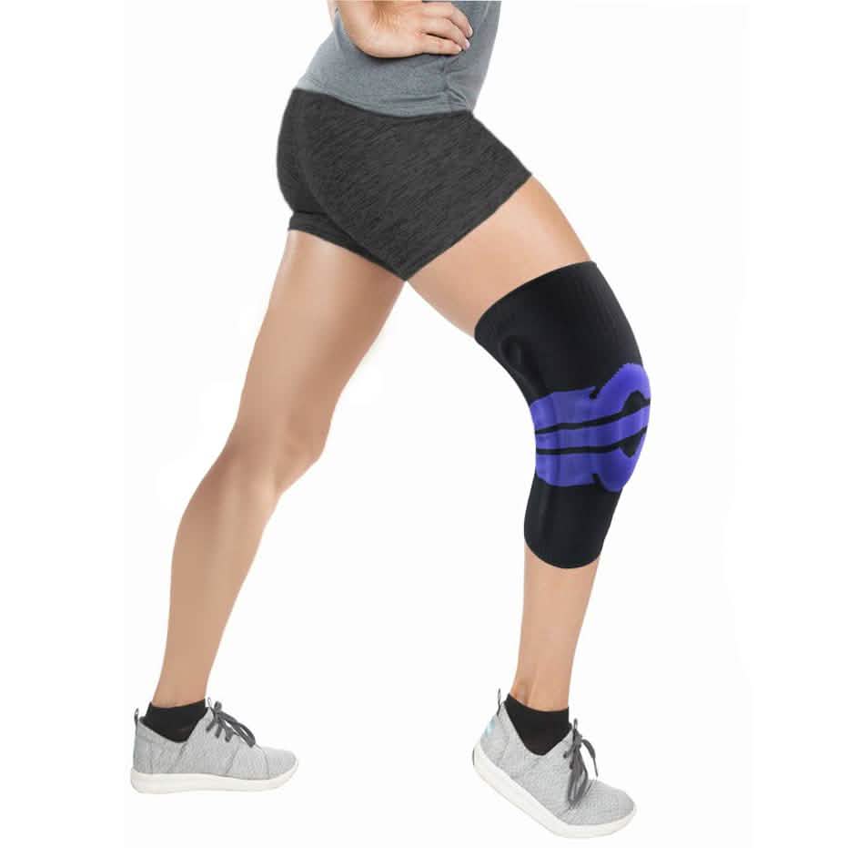 Rutschfeste Federn Stabilisatoren Knie-Kompressionsbandage mit Patella-Gel-Polster