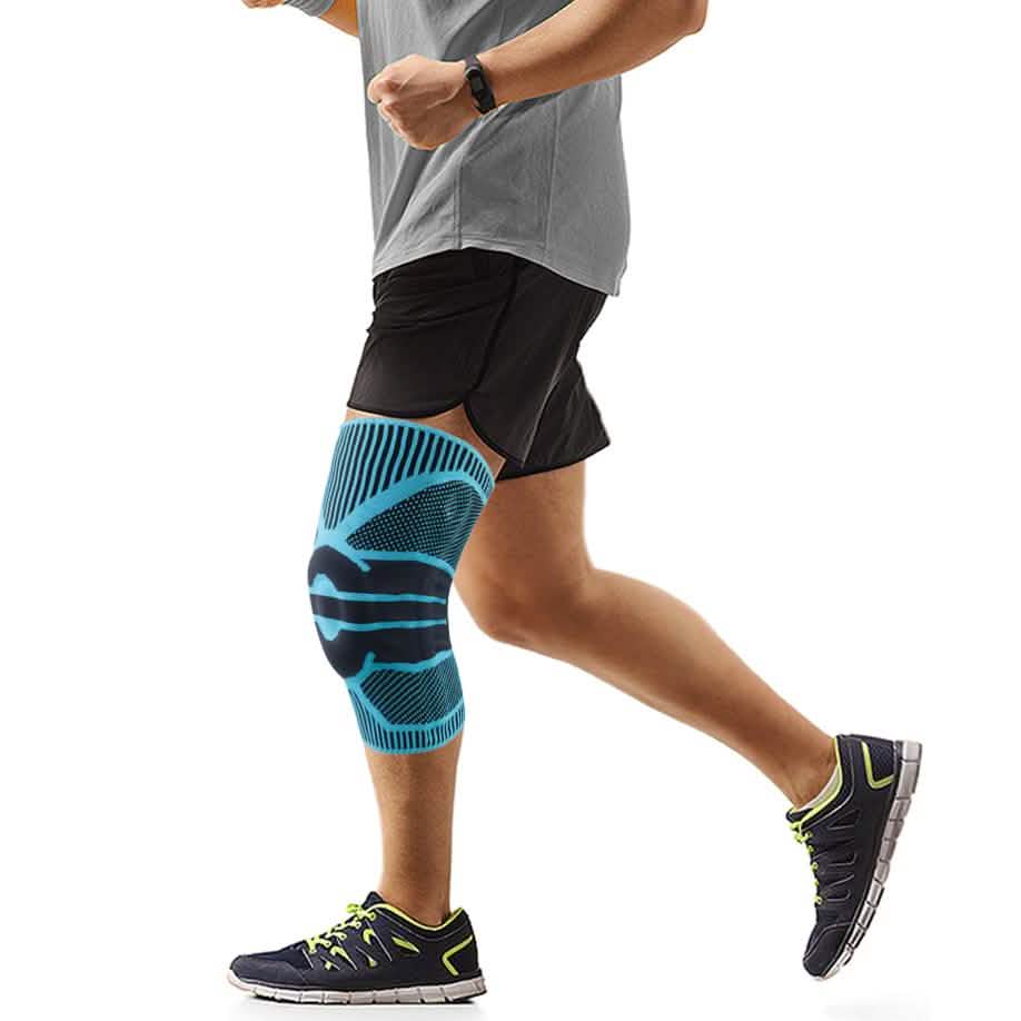 Rutschfeste Federn Stabilisatoren Knie-Kompressionsbandage mit Patella-Gel-Polster
