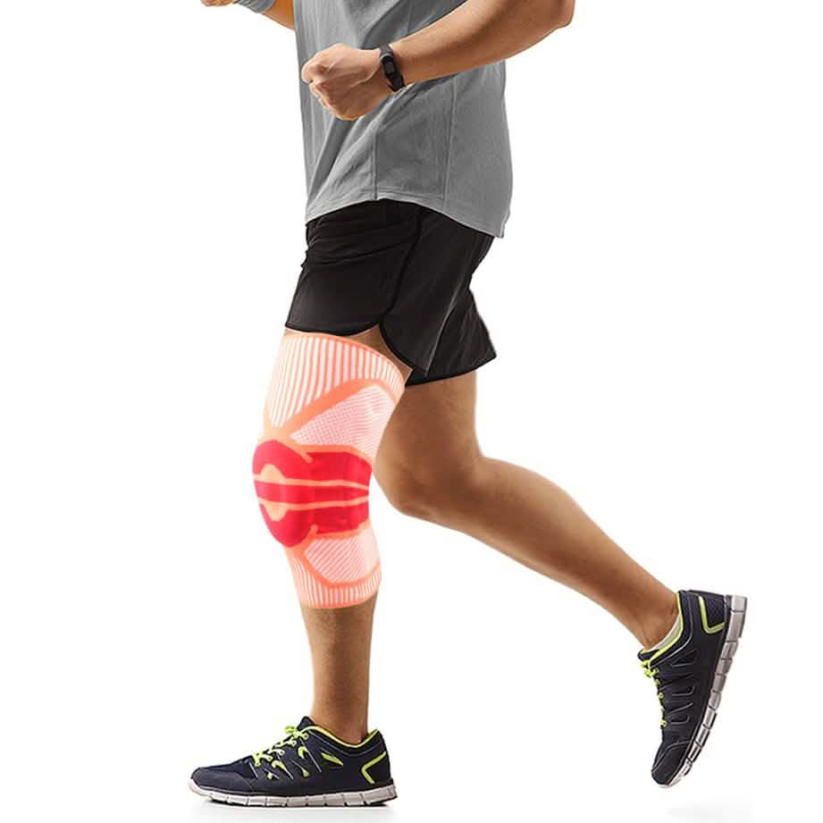 Rutschfeste Federn Stabilisatoren Knie-Kompressionsbandage mit Patella-Gel-Polster