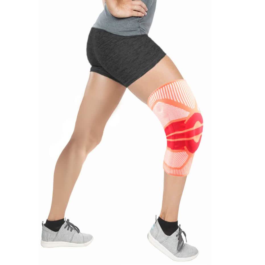 Rutschfeste Federn Stabilisatoren Knie-Kompressionsbandage mit Patella-Gel-Polster
