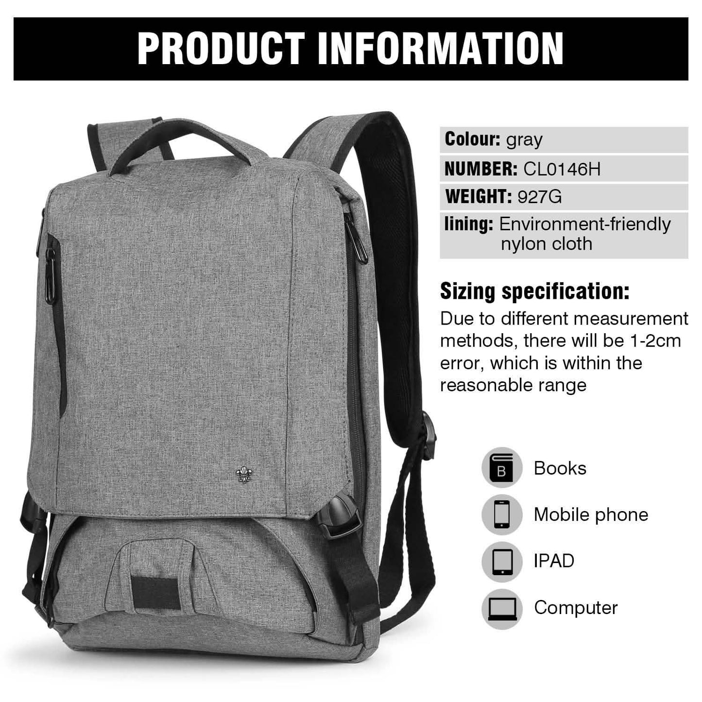 Diebstahlsicherer 14-Zoll-Laptop-Rucksack für Reisen, wasserdicht, Business, Schule