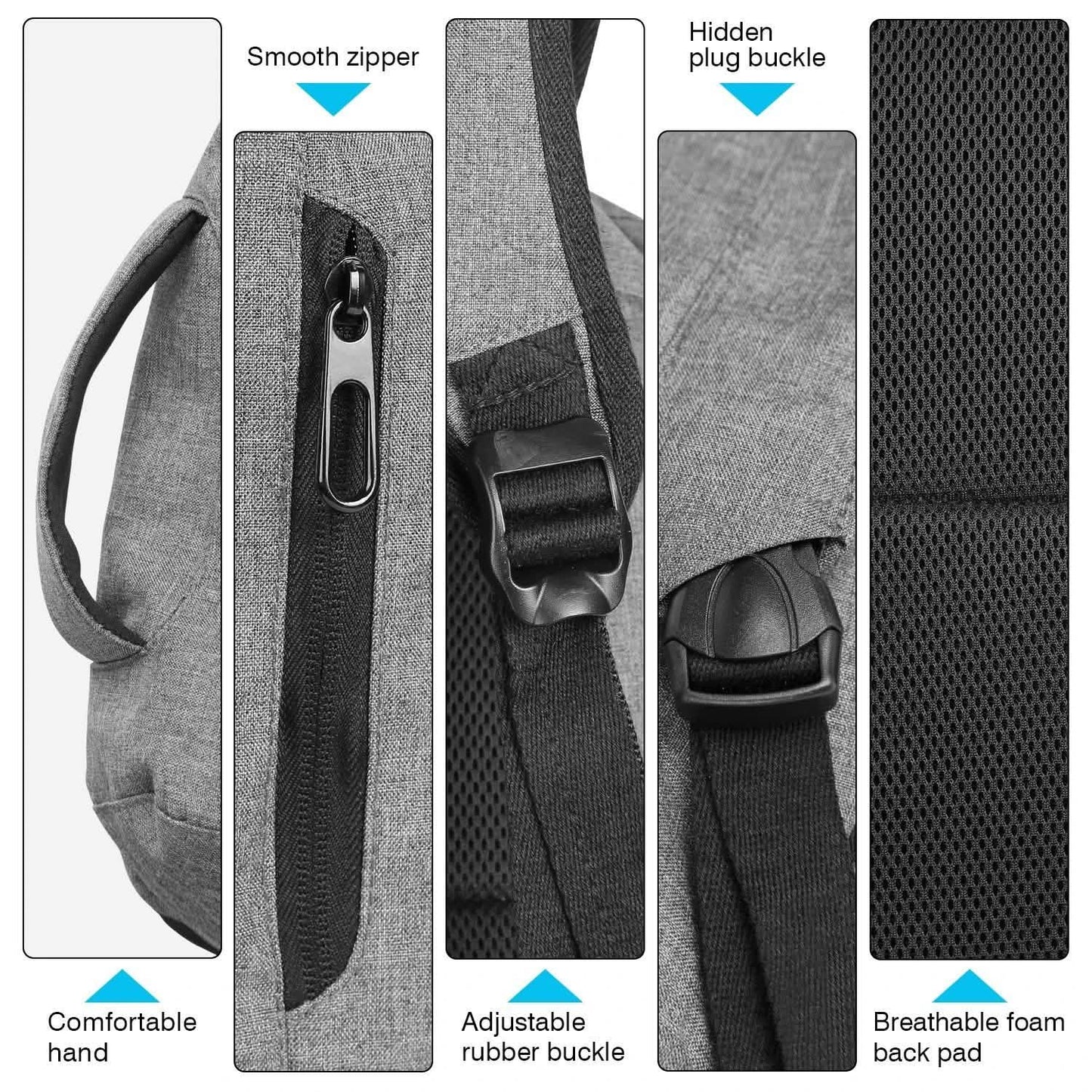 Diebstahlsicherer 14-Zoll-Laptop-Rucksack für Reisen, wasserdicht, Business, Schule