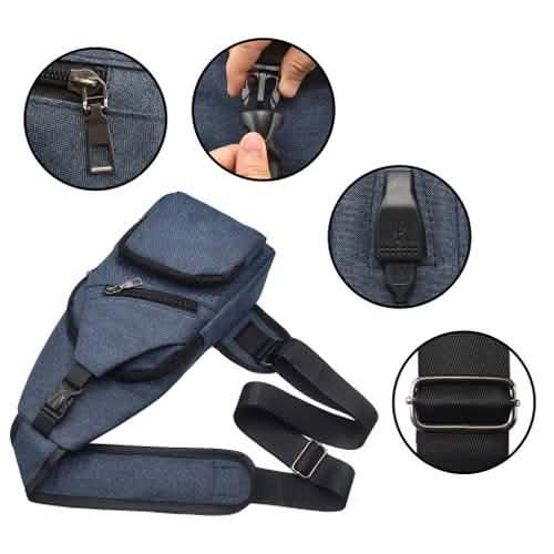 Diebstahlsicherer Sling-Rucksack mit Ladeanschluss