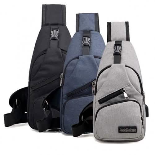Diebstahlsicherer Sling-Rucksack mit Ladeanschluss