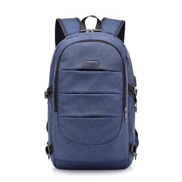 Diebstahlsicherer wasserdichter klassischer Rucksack mit USB-Ladeanschluss und Kopfhörerschnittstelle