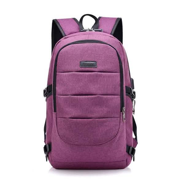 Diebstahlsicherer wasserdichter klassischer Rucksack mit USB-Ladeanschluss und Kopfhörerschnittstelle