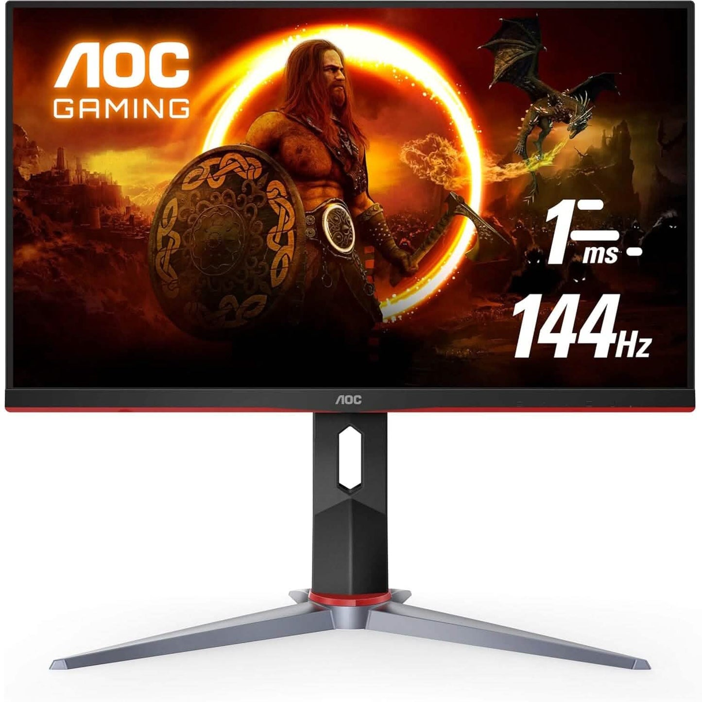 AOC 27G2 27" Rahmenloser Gaming IPS Monitor, FHD 1080P, 1ms 144Hz, NVIDIA G-SYNC Kompatibel + Adaptive-Sync, Höhenverstellbar (Generalüberholt)