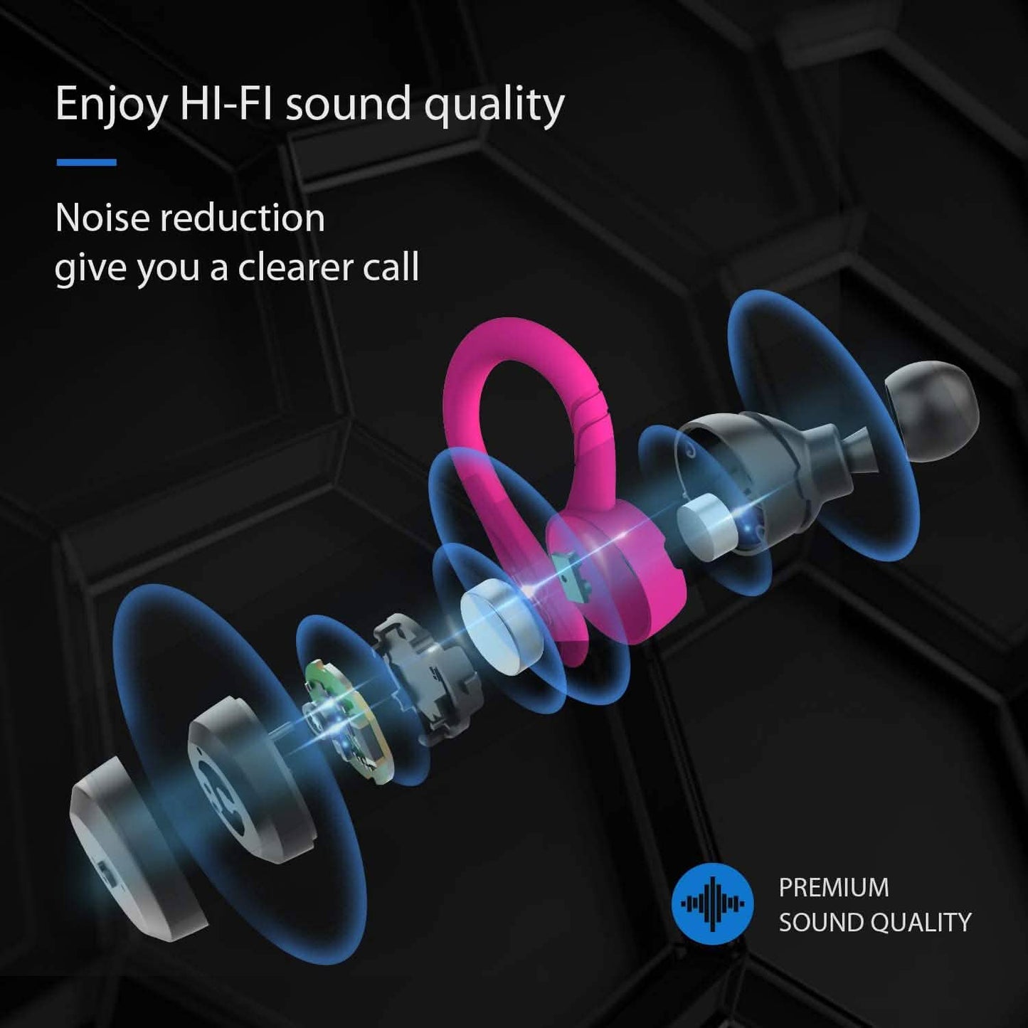APEKX Bluetooth-Kopfhörer, True Wireless In-Ear-Kopfhörer mit Ladecase