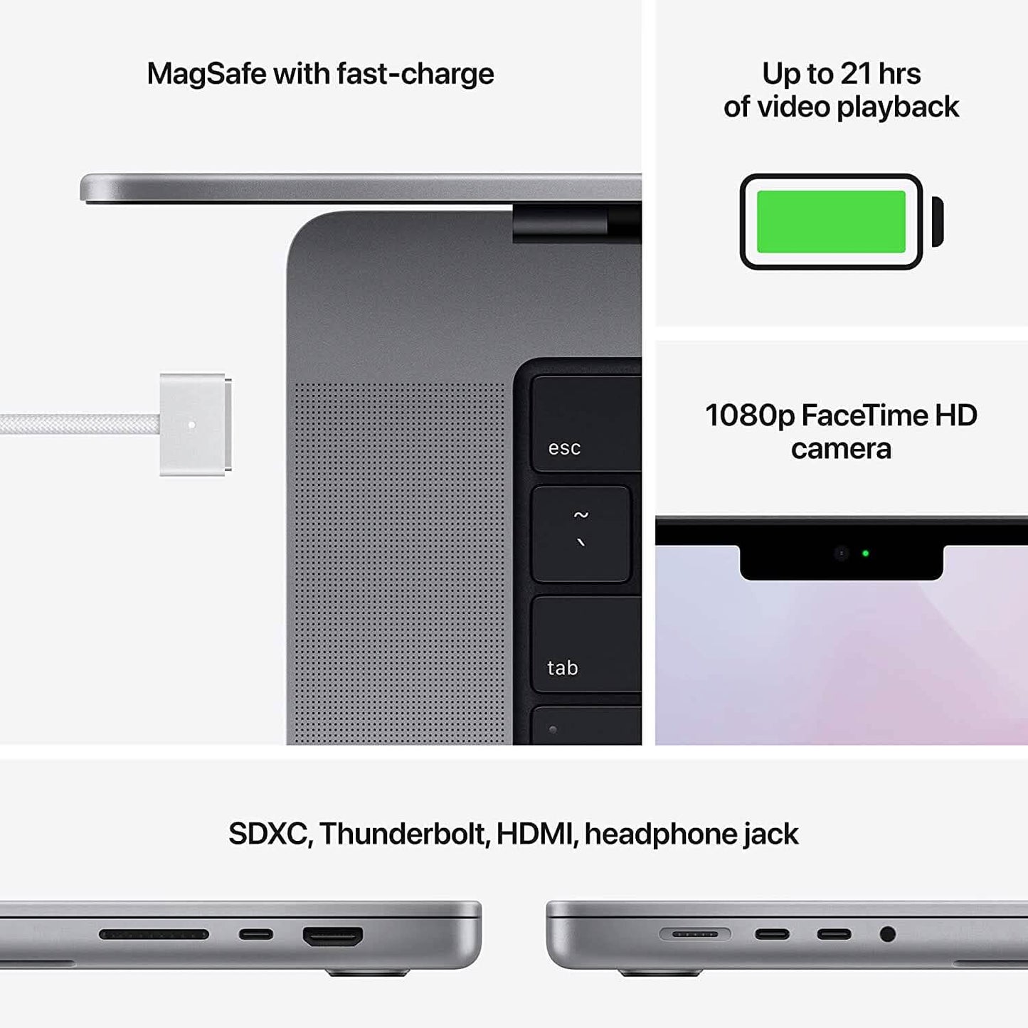 Apple 2021 MacBook Pro MK193LL/A A2485 16,2 Zoll 16GB 512GB (Generalüberholt)