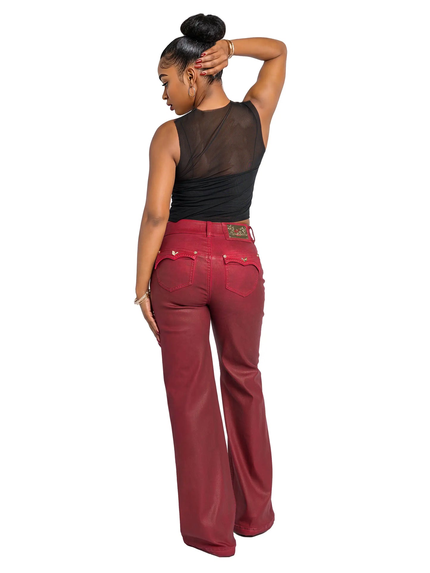 Low-Rise Wide-Leg Jeans - Red Delicious