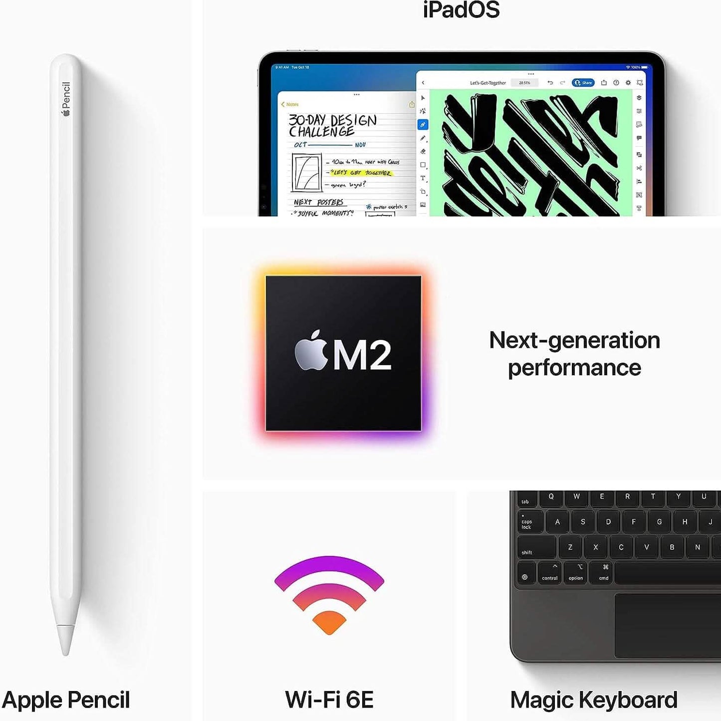 Apple iPad Pro 2022 (11 Zoll, Wi-Fi, 128 GB) – Space Gray (Generalüberholt)
