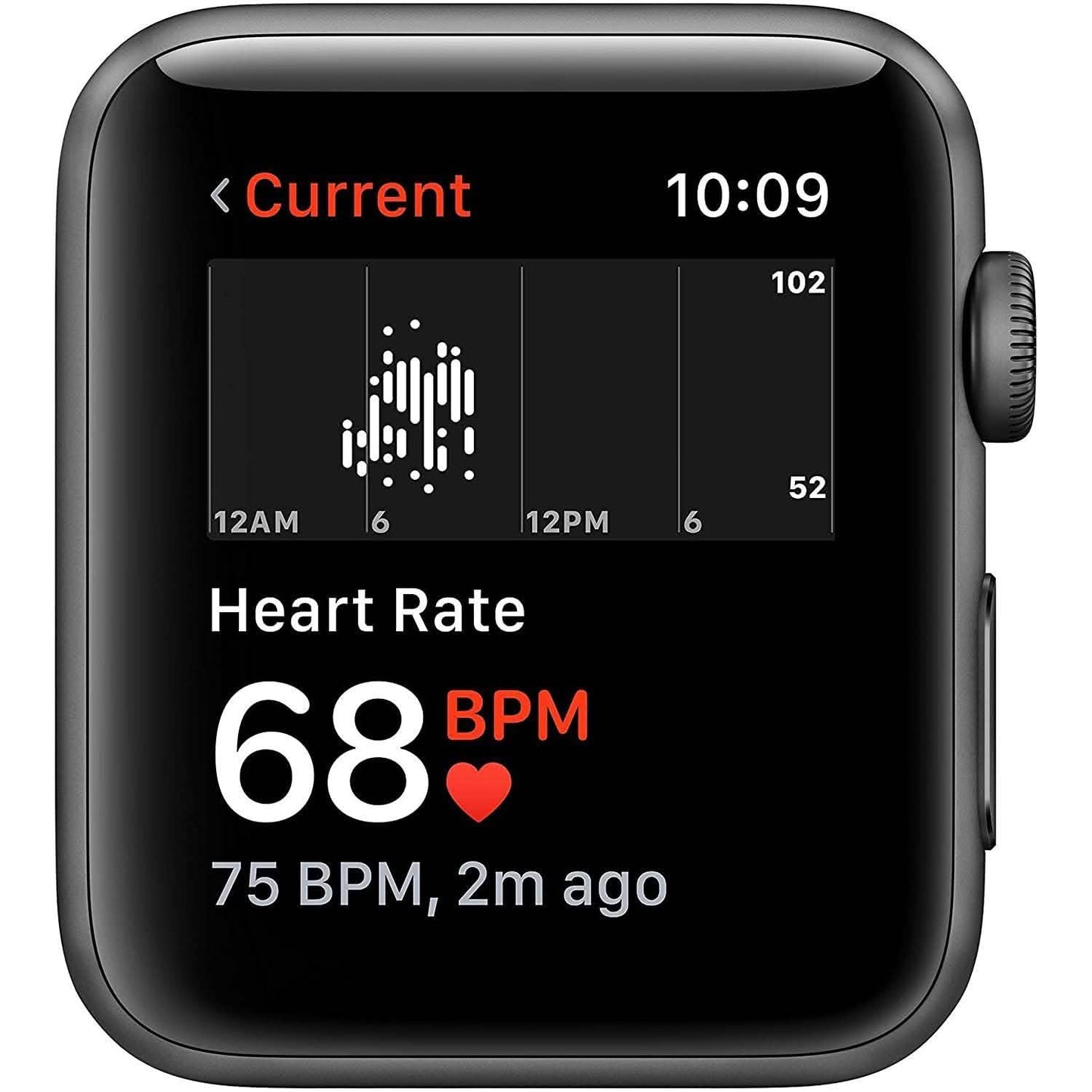 Apple Watch Series 3 GPS 42 mm Gehäuse Aluminium Space Grau mit schwarzem Sportarmband (Generalüberholt)
