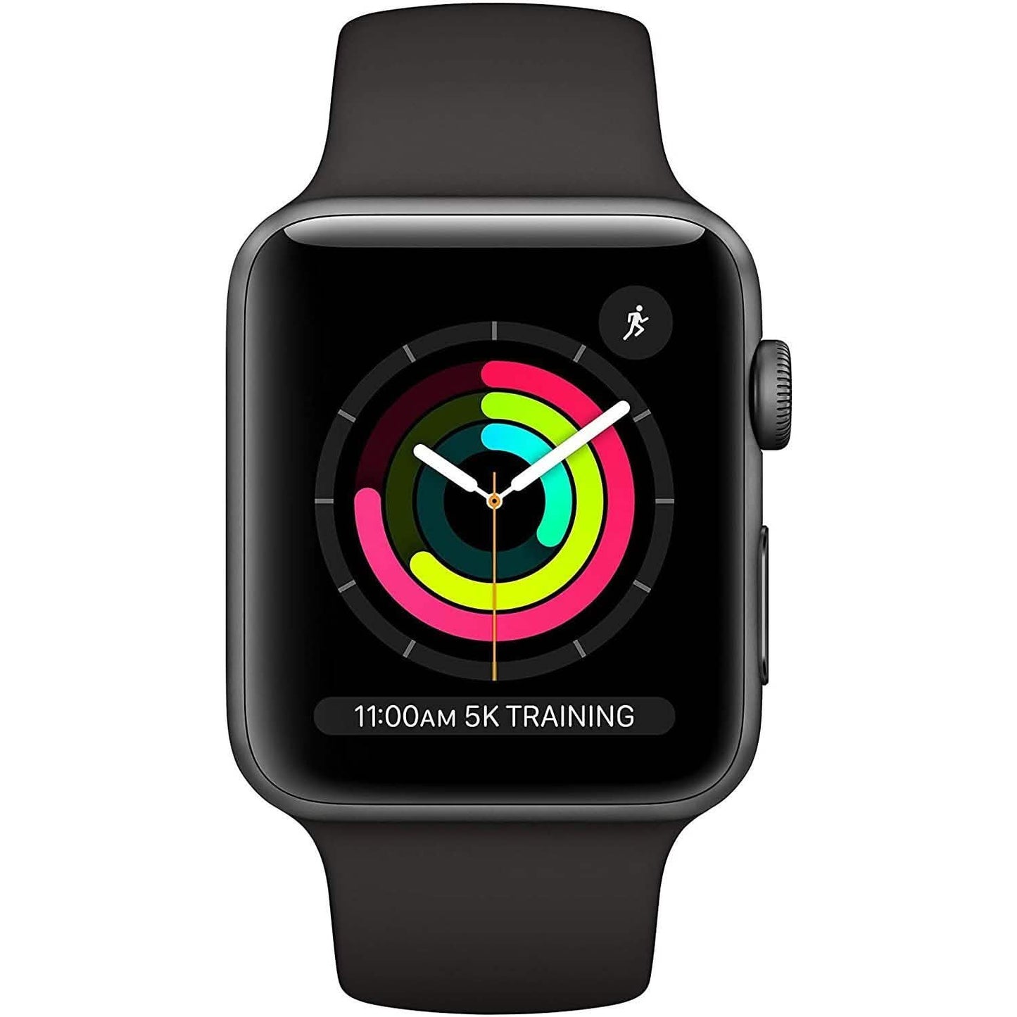 Apple Watch Series 3 GPS 42 mm Gehäuse Aluminium Space Grau mit schwarzem Sportarmband (Generalüberholt)