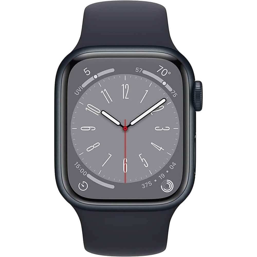 Apple Watch Series 8 GPS 41mm Aluminiumgehäuse mit Sportarmband (Generalüberholt)