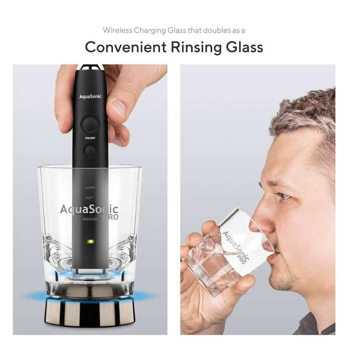 AquaSonic Black Series Pro Ultra Whitening 40.000 VPM wiederaufladbare elektrische Zahnbürste