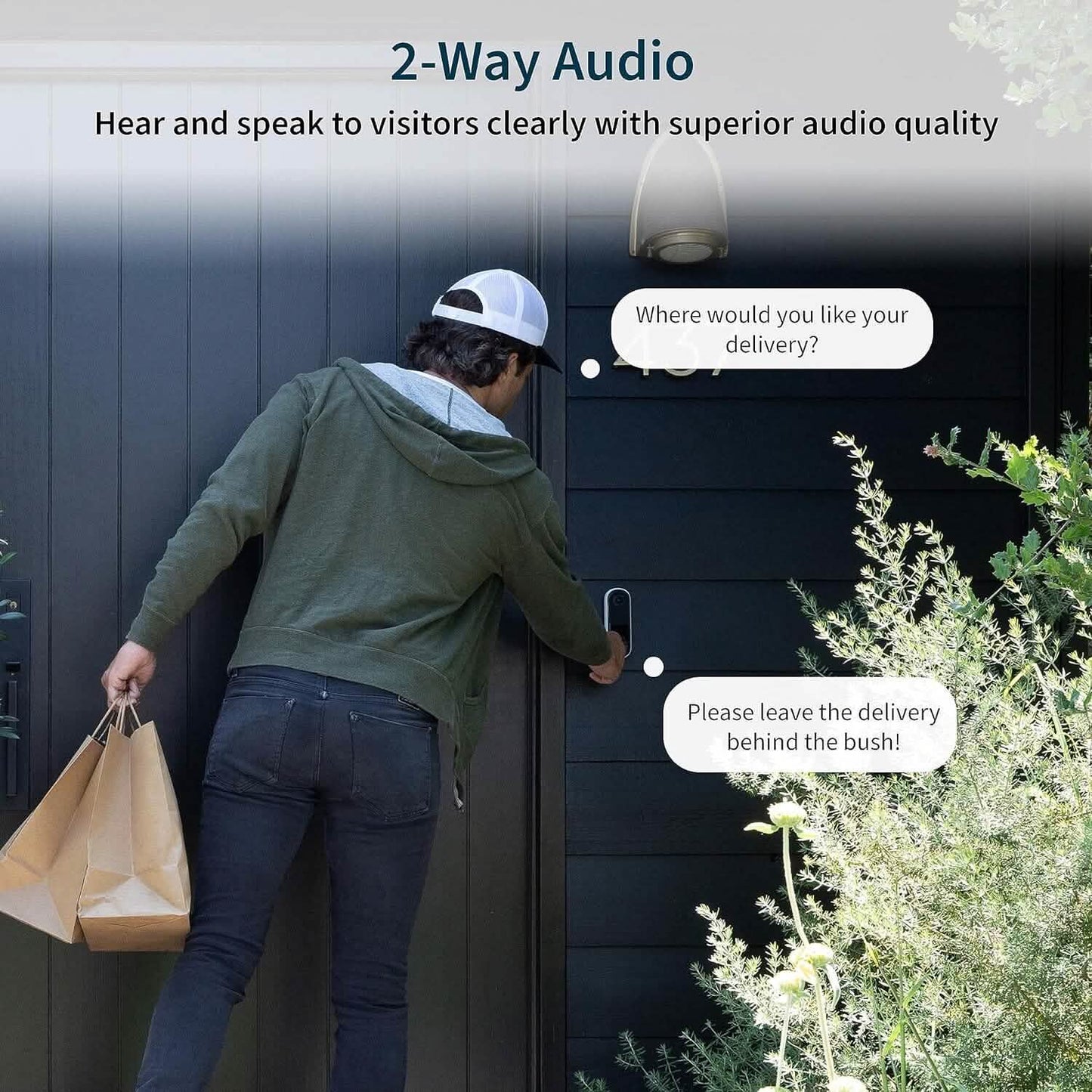 Arlo Video Doorbell 2K (2. Generation) – Batteriebetriebene oder kabelgebundene Türklingel (Generalüberholt)