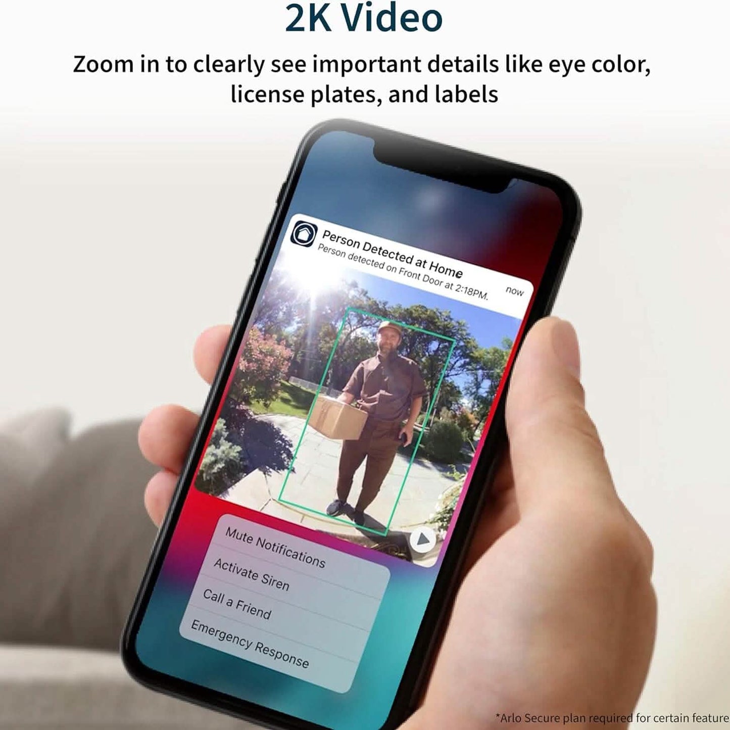 Arlo Video Doorbell 2K (2. Generation) – Batteriebetriebene oder kabelgebundene Türklingel (Generalüberholt)