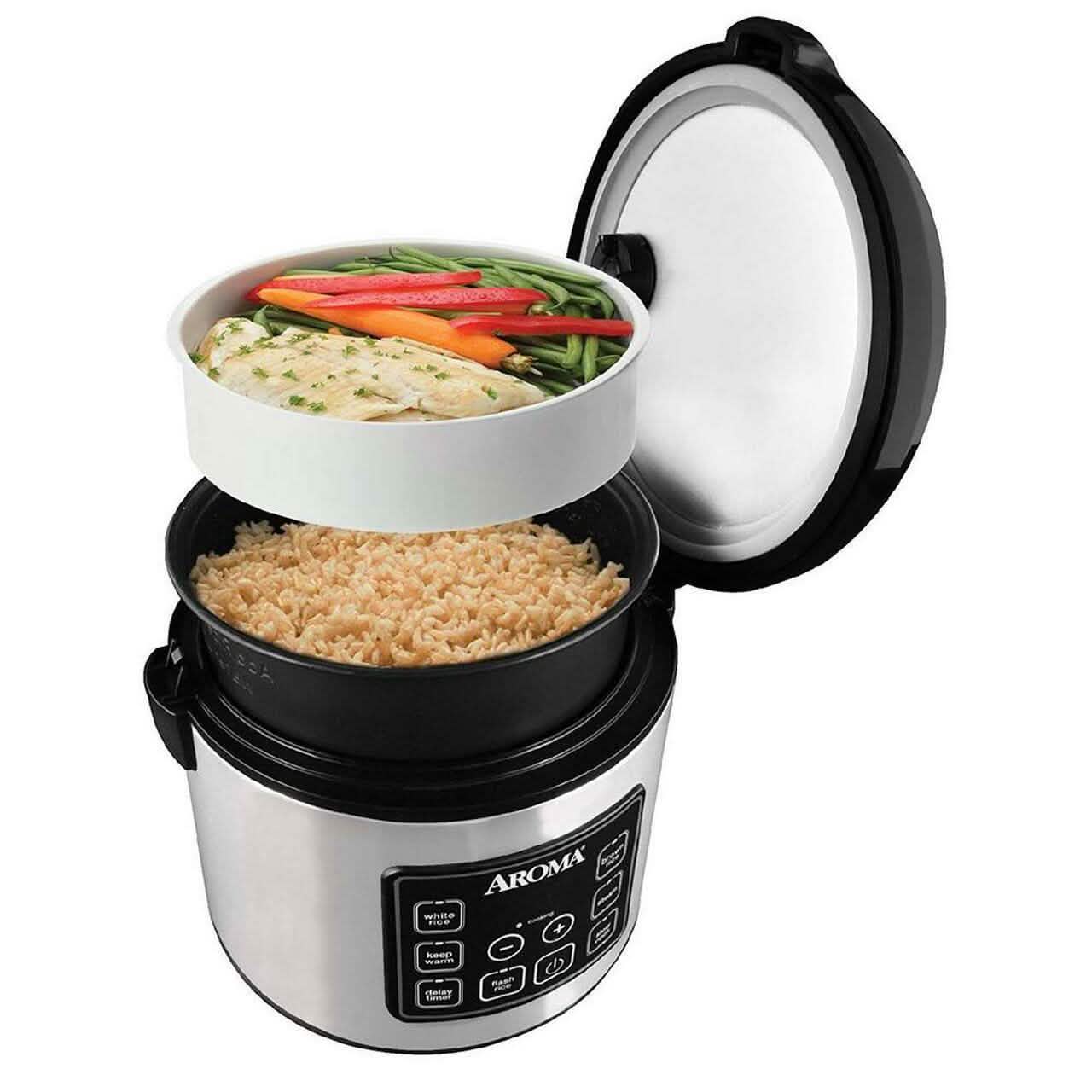 Aroma 20-Tassen Digitaler Reiskocher und Dampfgarer (Generalüberholt)