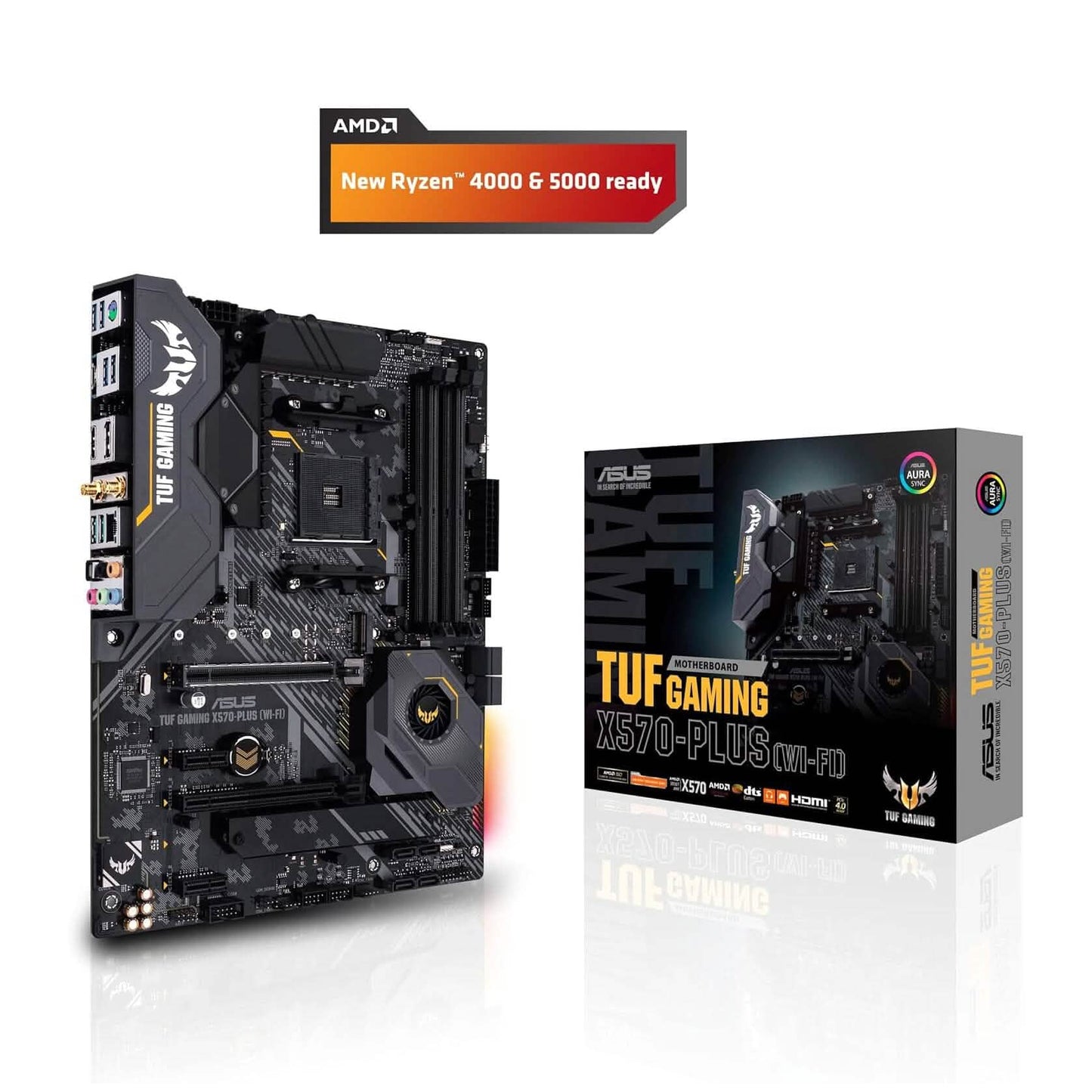 ASUS AM4 TUF Gaming X570-Plus Wi-Fi Zen 3 Ryzen 5000 und 3. Generation Ryzen ATX Mainboard (Generalüberholt)