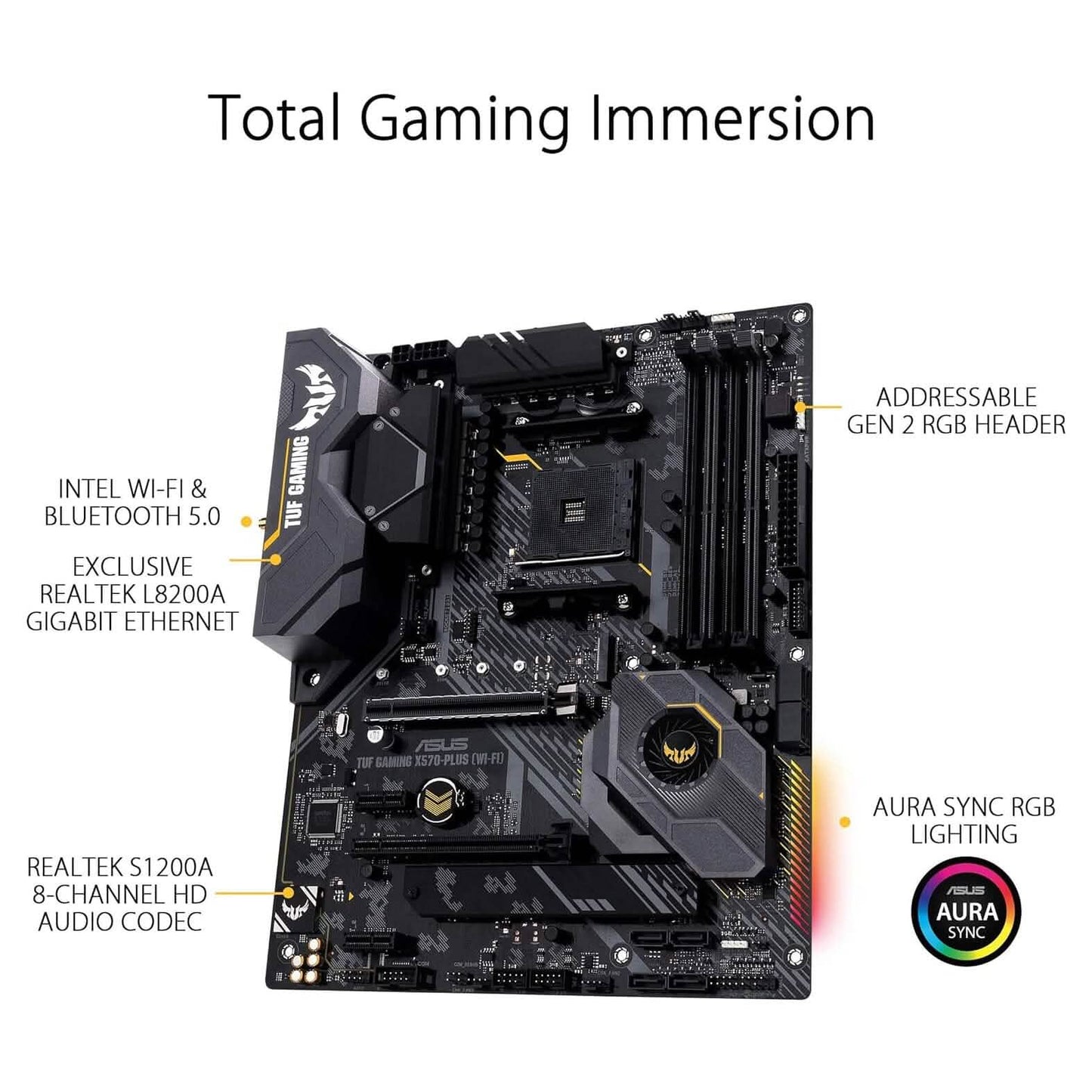 ASUS AM4 TUF Gaming X570-Plus Wi-Fi Zen 3 Ryzen 5000 und 3. Generation Ryzen ATX Mainboard (Generalüberholt)