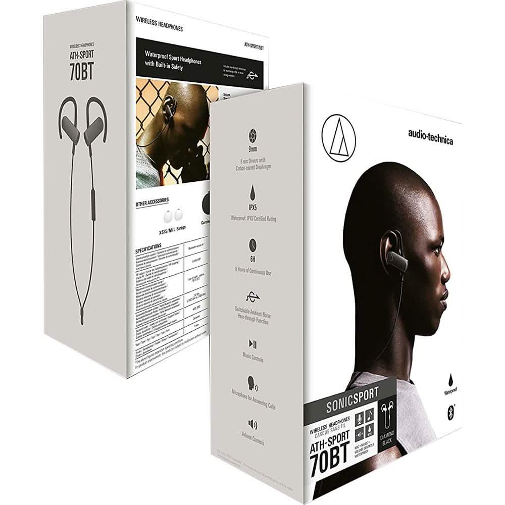 Audio-Technica ATH-SPORT50BTBK SonicSport Bluetooth In-Ear Kopfhörer