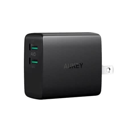 Aukey AMP Wandladegerät, Dual Port, 4,8A USB Ladegerät