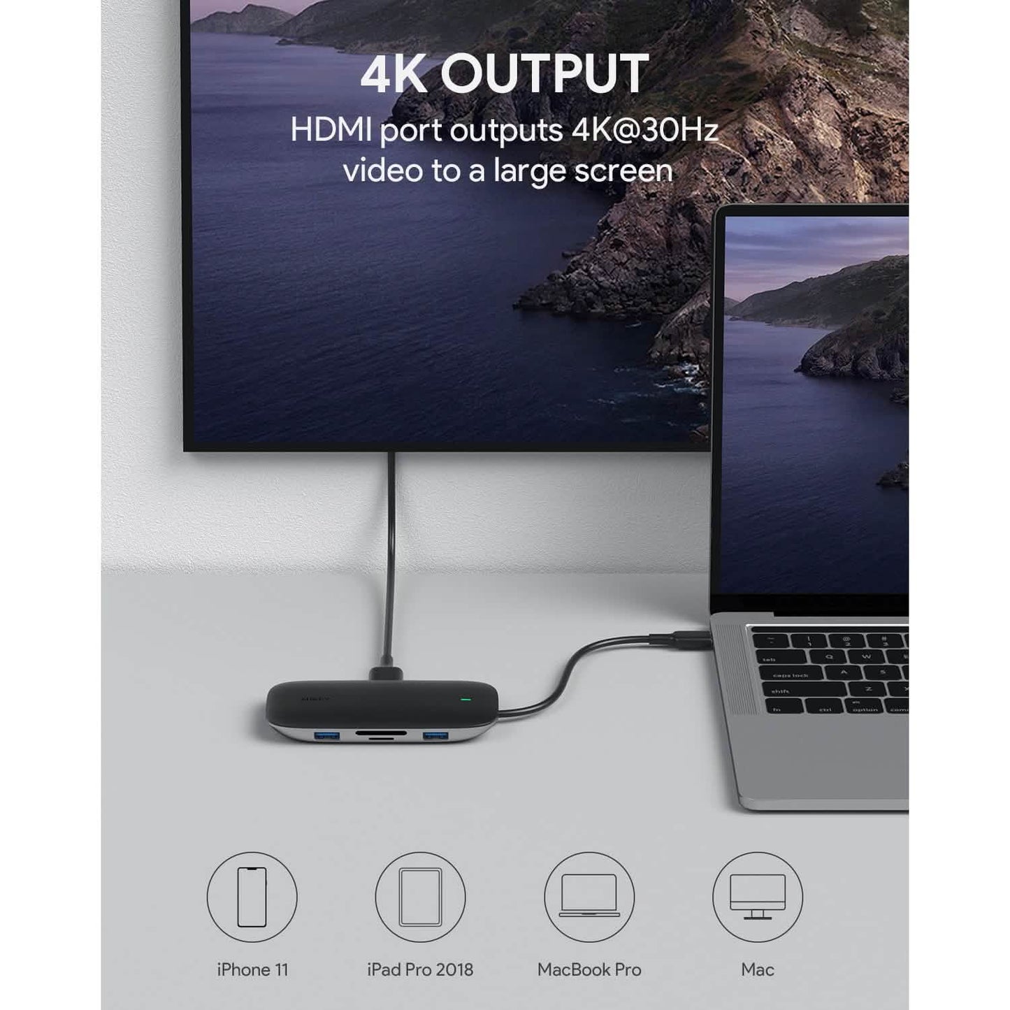 AUKEY CBC71 USB C Hub 8-in-1 mit Ethernet-Anschluss