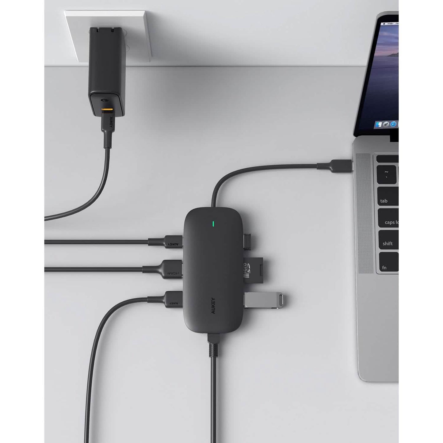 AUKEY CBC71 USB C Hub 8-in-1 mit Ethernet-Anschluss