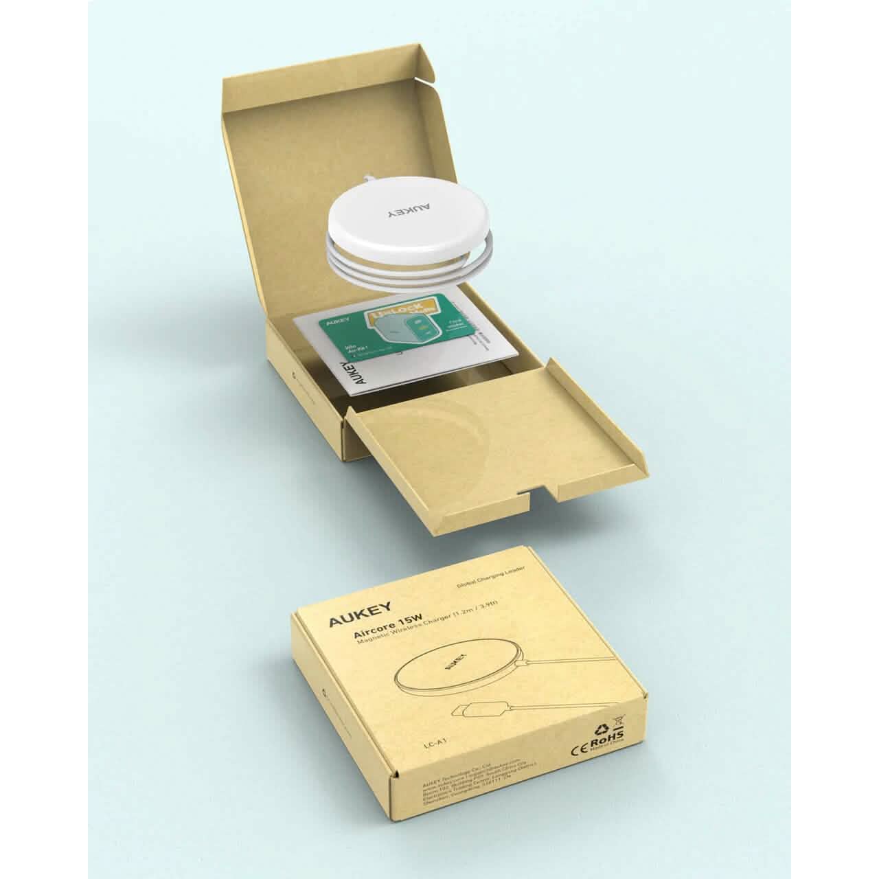 Aukey LC-A1 Aircore Kabelloses Ladegerät 15W Magnetisch Qi-Zertifiziert