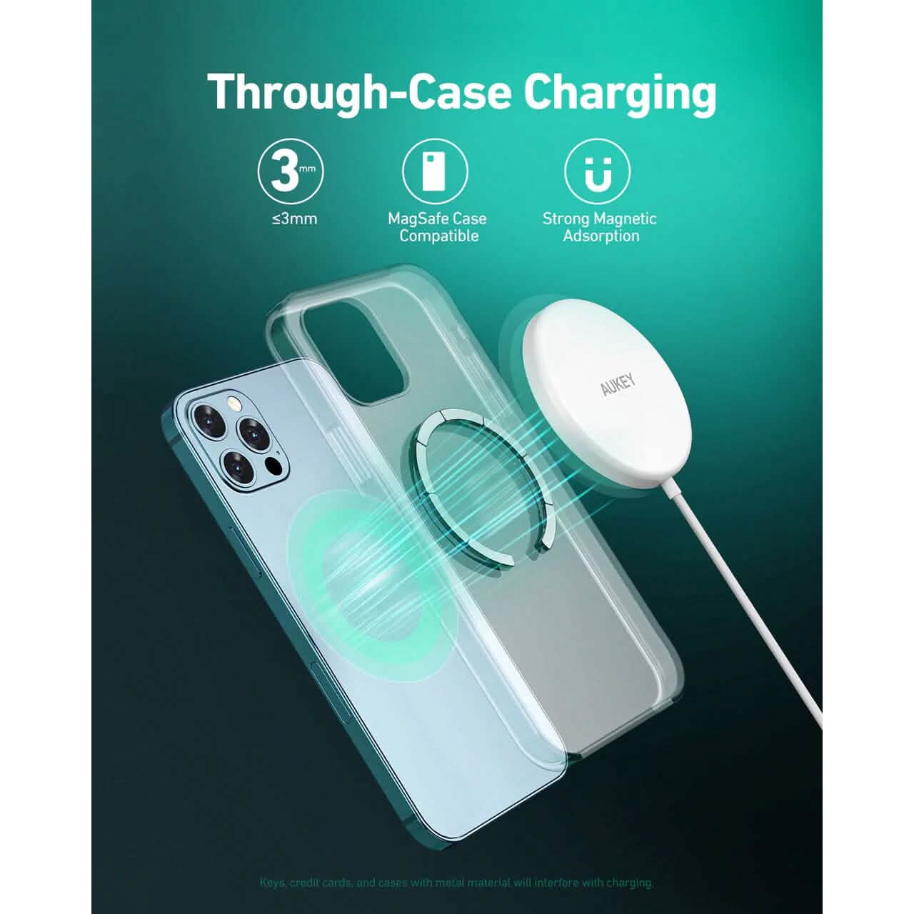 Aukey LC-A1 Aircore Kabelloses Ladegerät 15W Magnetisch Qi-Zertifiziert