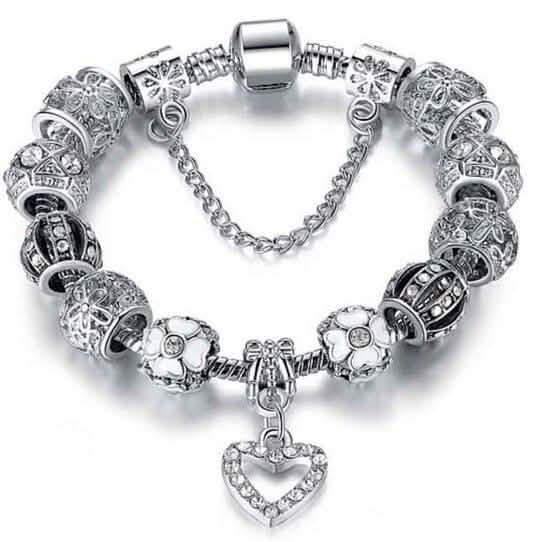 Armband mit Herzanhänger aus österreichischem Kristall