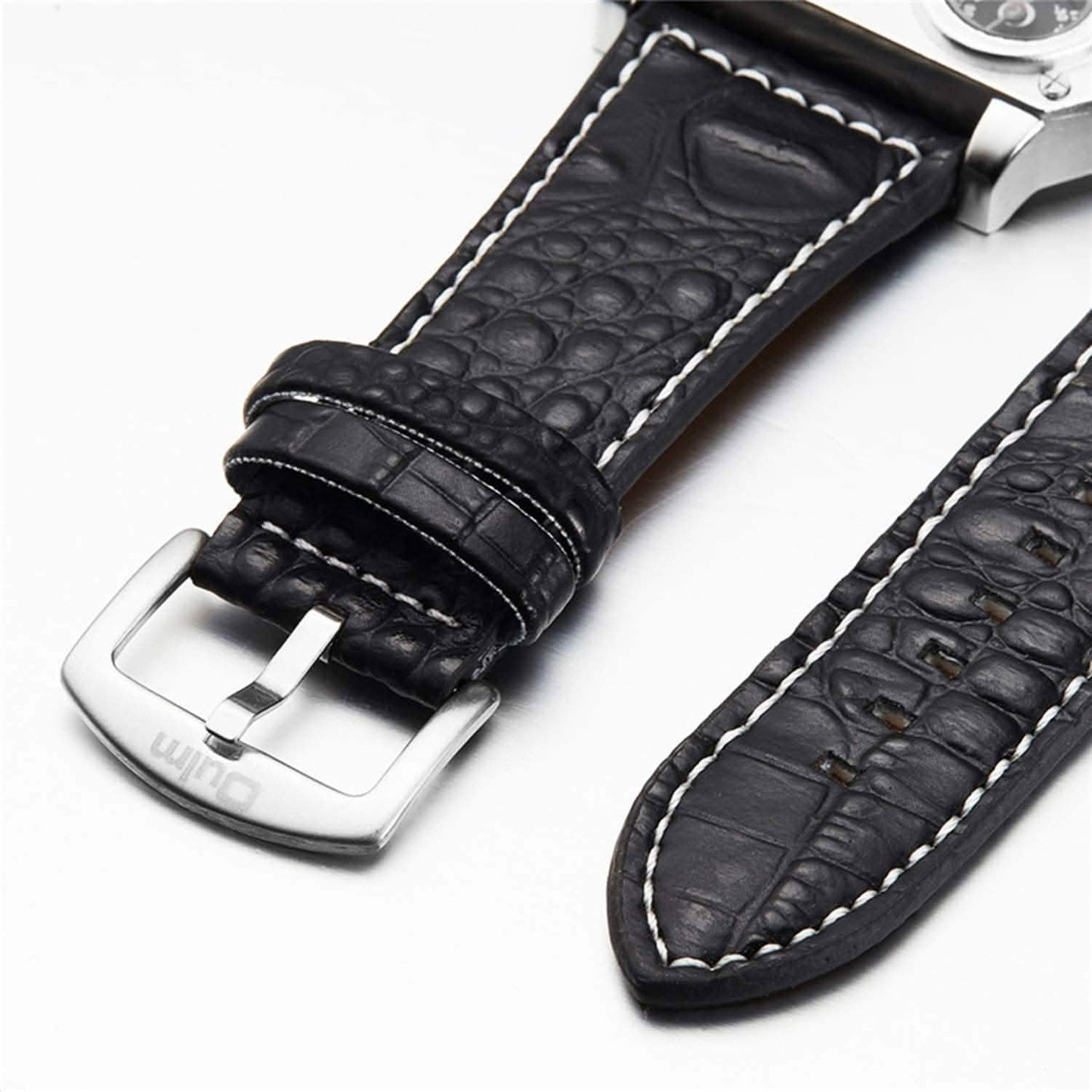 Avaner Herren-Armbanduhr mit großem Zifferblatt, zwei Zeitzonen und Lederarmband