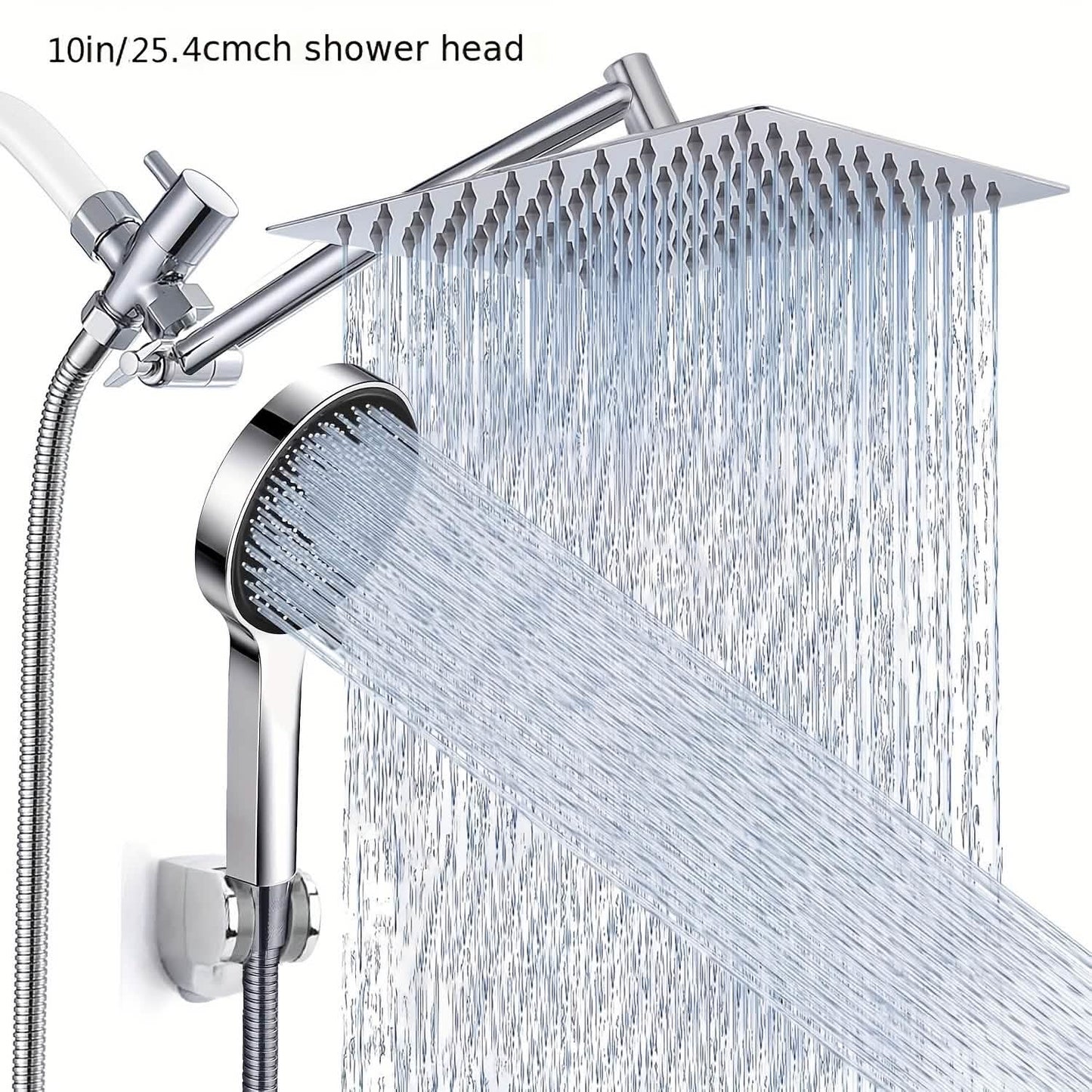 Hochdruck-Regenbrause & Handbrause – Verstellbar, Chrom/Schwarz