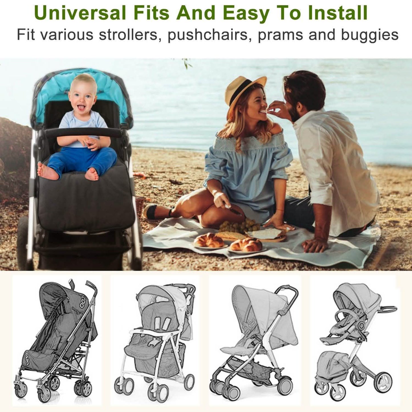 Baby-Kinderwagen-Schlafsack Neugeborenen-Pucksack Kleinkind-Fußsack-Decke