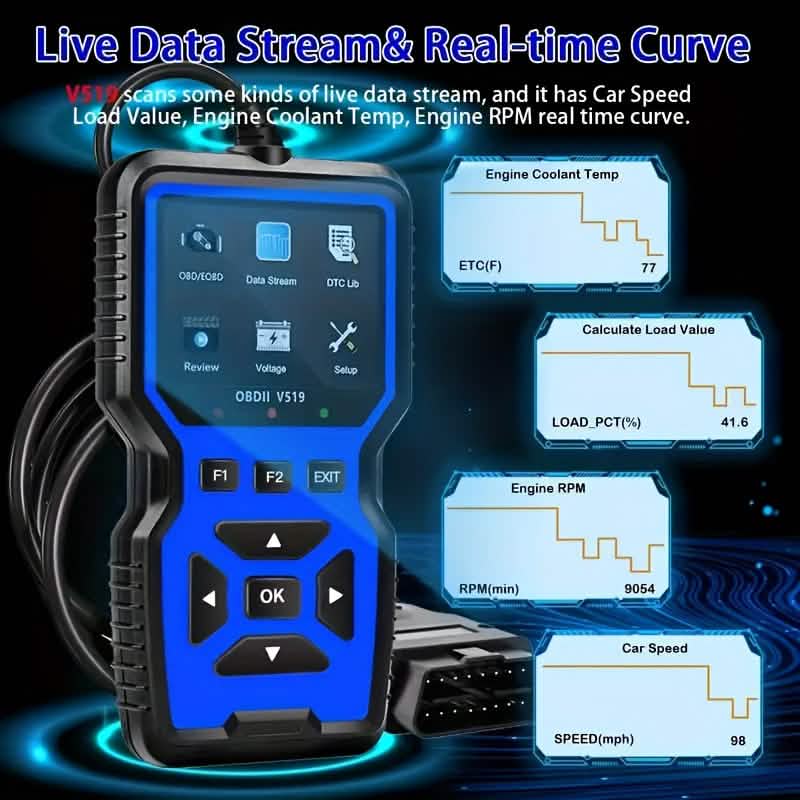 OBD2 Motordiagnosegerät – Universeller Code-Scanner (Blau)