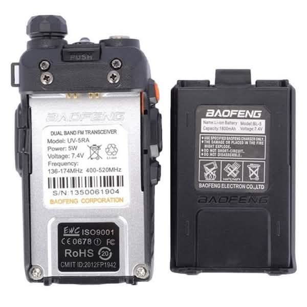 Baofeng UV-5RA V/UHF 136-174/400-520MHz Dualband-Zweiwege-Funkgerät Walkie-Talkies