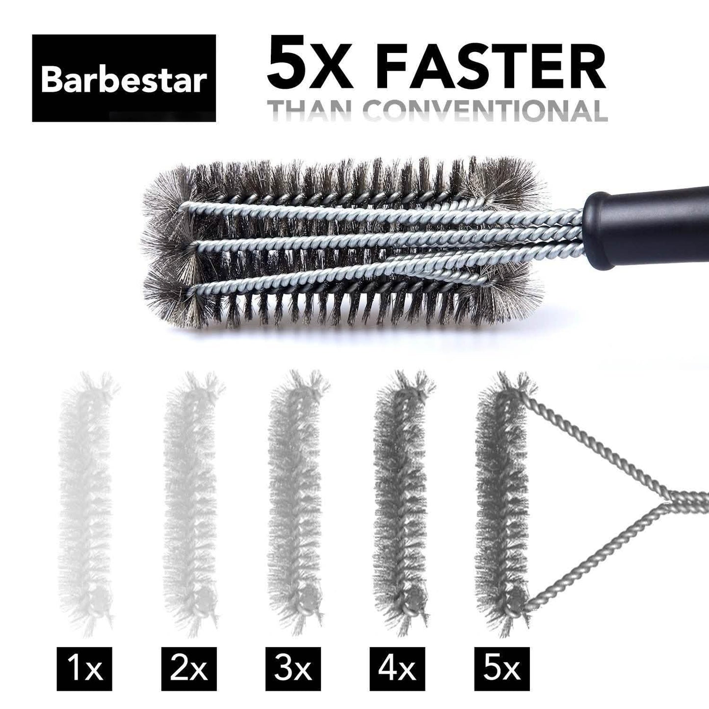 Barbestar 18" 3-in-1 Sicherer Barbecue-Grillbürste Drahtborsten