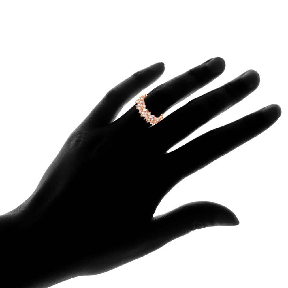 Barzel 18 Karat vergoldeter Ring mit Swarovski-Kristall