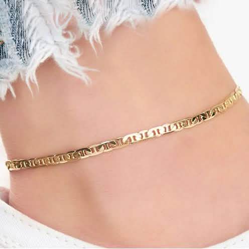 Barzel 18K vergoldete Mariner-Fußkette