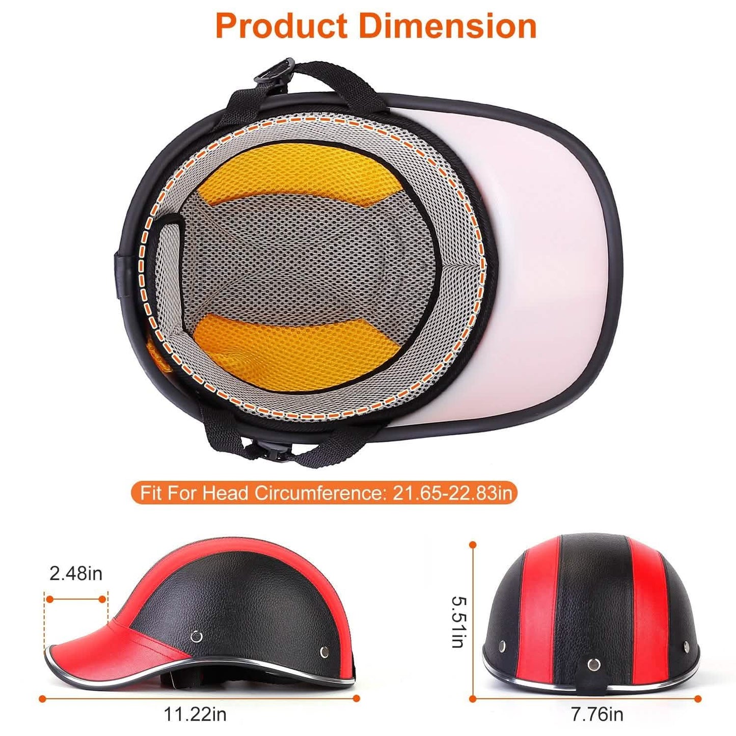 Baseballkappe Anti-UV Radfahren Motorrad Hut Lederhelm