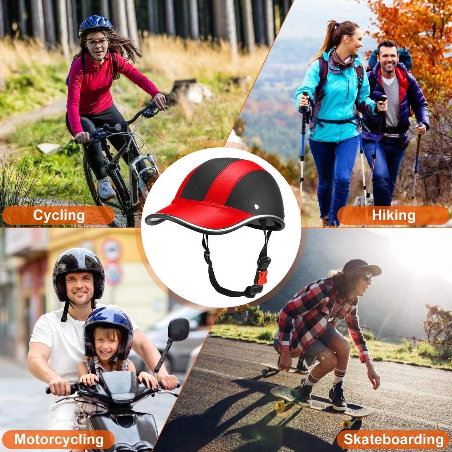 Baseballkappe Anti-UV Radfahren Motorrad Hut Lederhelm