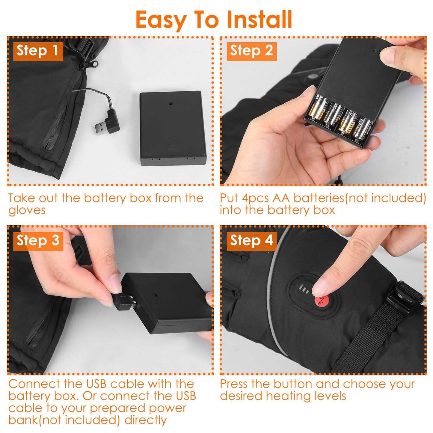 Batteriebetriebene USB-Touchscreen-Thermohandschuhe