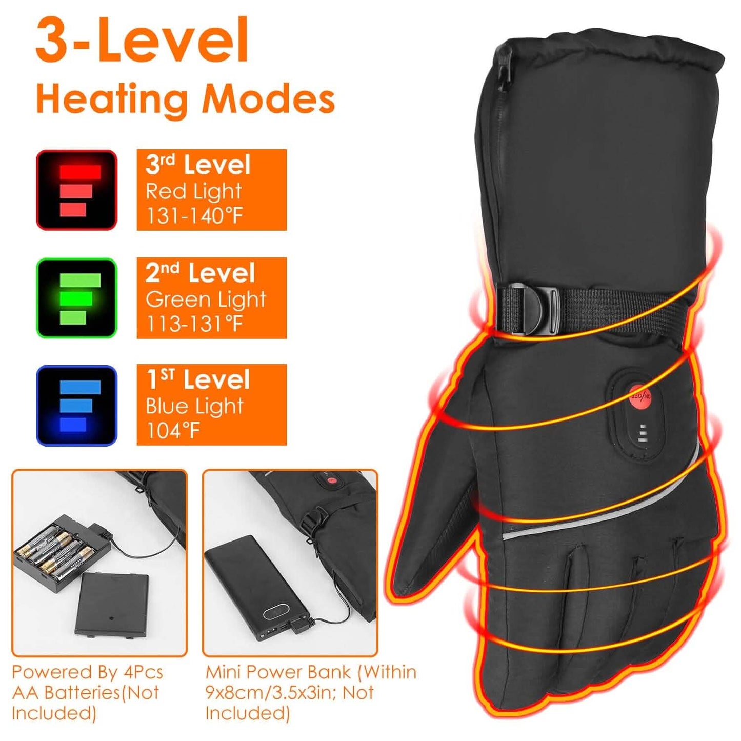 Batteriebetriebene USB-Touchscreen-Thermohandschuhe