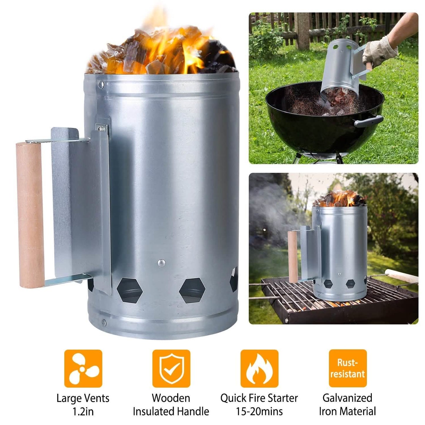 BBQ-Kohleanzünder-Kamin