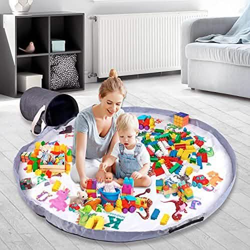 BebiQ Spielzeug-Organizer und Aufbewahrungskörbe mit großer Baby-Spielmatte