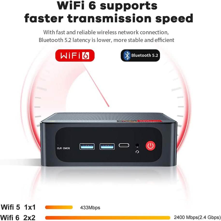 Beelink SER5 vielseitiger Mini-PC, AMD Ryzen 5 5560U (bis zu 4,0 GHz) 6C/12T (generalüberholt)
