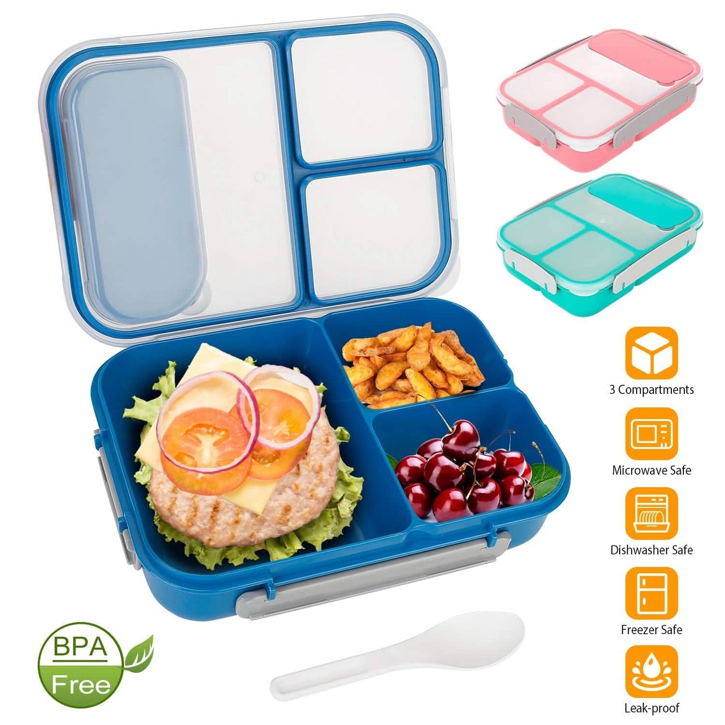 Bento Box Tragbare Lunchbox Picknick-Vorratsbehälter mit 3 Fächern