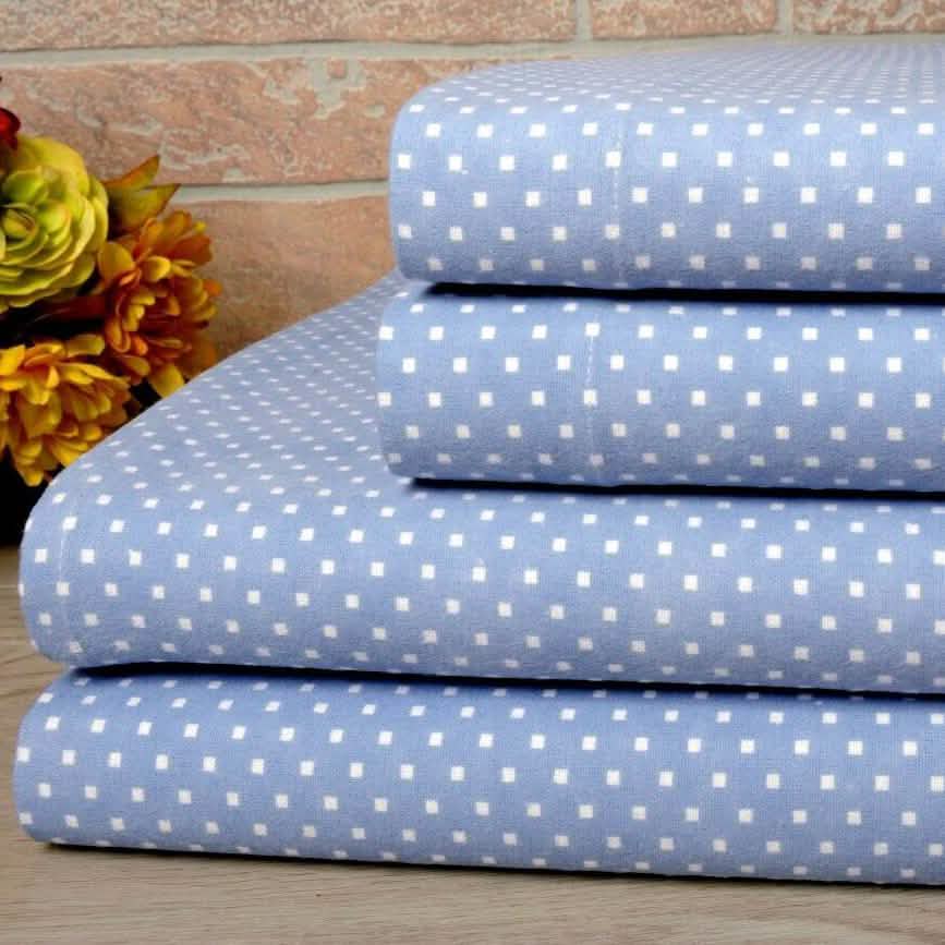 Bibb Home Bettlaken-Set aus 100 % Baumwoll-Flanell mit Aufdruck – Gemütliche, weiche Bettlaken mit tiefen Taschen
