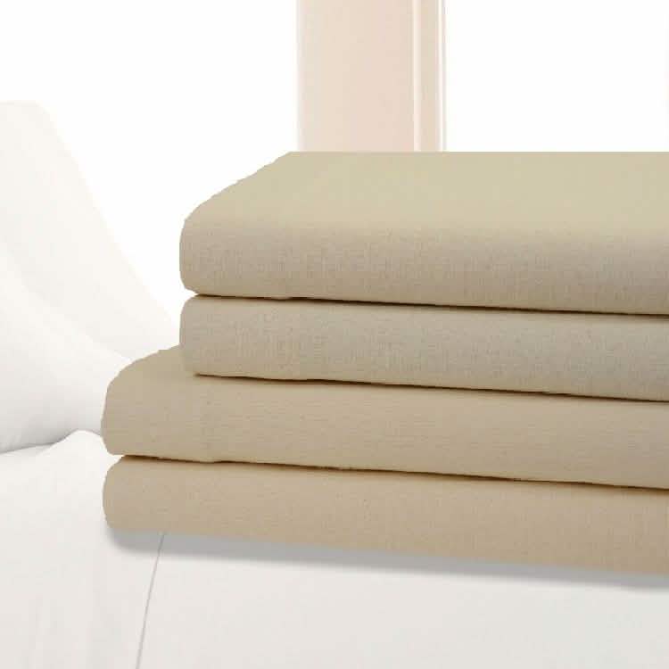 Bibb Home Bettlaken-Set aus 100 % Baumwoll-Flanell, einfarbig, Tiefbett